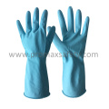 Flocked Blue Haushalt Latex Handschuh